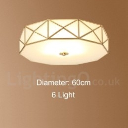 פליז טהור כפרי לודג' נורדי בסגנון פלאש הר תקרה עם גוון זכוכית