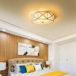 פליז טהור כפרי לודג' נורדי בסגנון פלאש הר תקרה עם גוון זכוכית