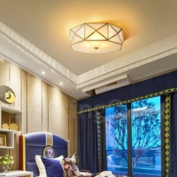 פליז טהור כפרי לודג' נורדי בסגנון פלאש הר תקרה עם גוון זכוכית