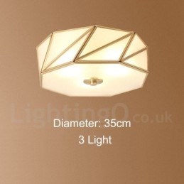 פליז טהור כפרי לודג' נורדי בסגנון פלאש הר תקרה עם גוון זכוכית