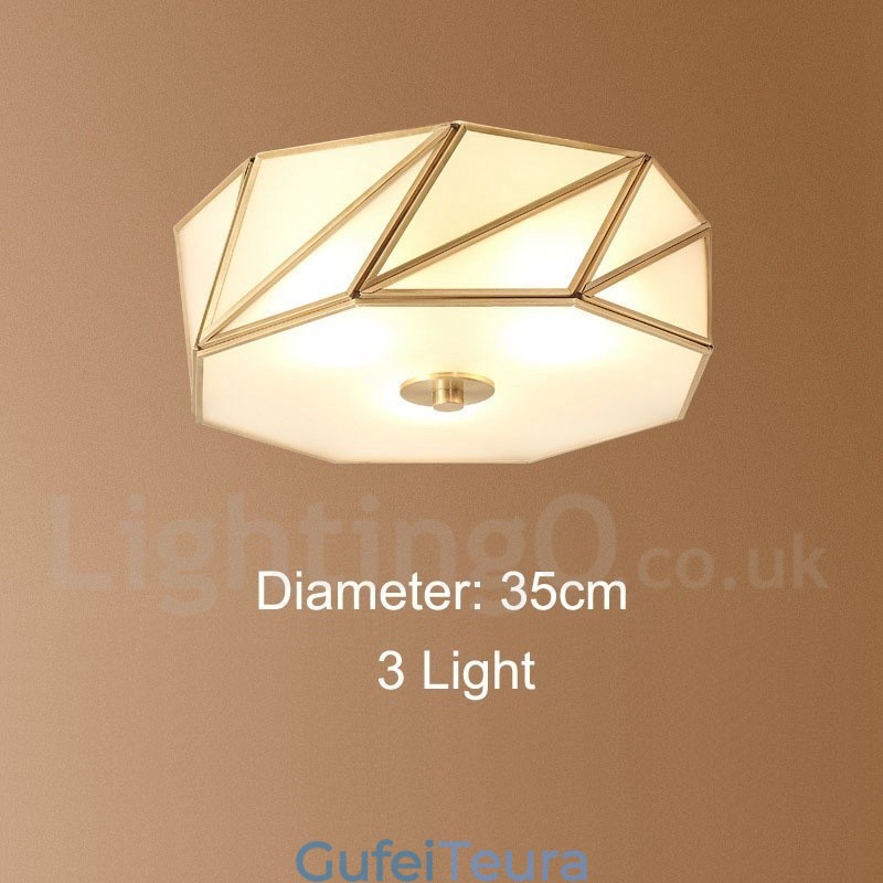 פליז טהור כפרי לודג' נורדי בסגנון פלאש הר תקרה עם גוון זכוכית