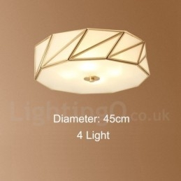 פליז טהור כפרי לודג' נורדי בסגנון פלאש הר תקרה עם גוון זכוכית