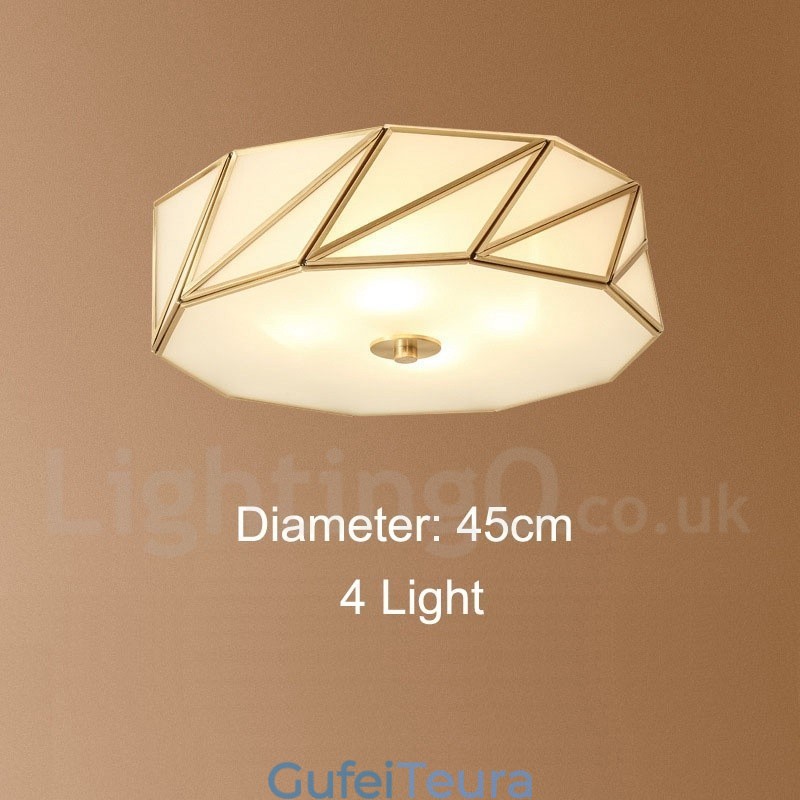 פליז טהור כפרי לודג' נורדי בסגנון פלאש הר תקרה עם גוון זכוכית