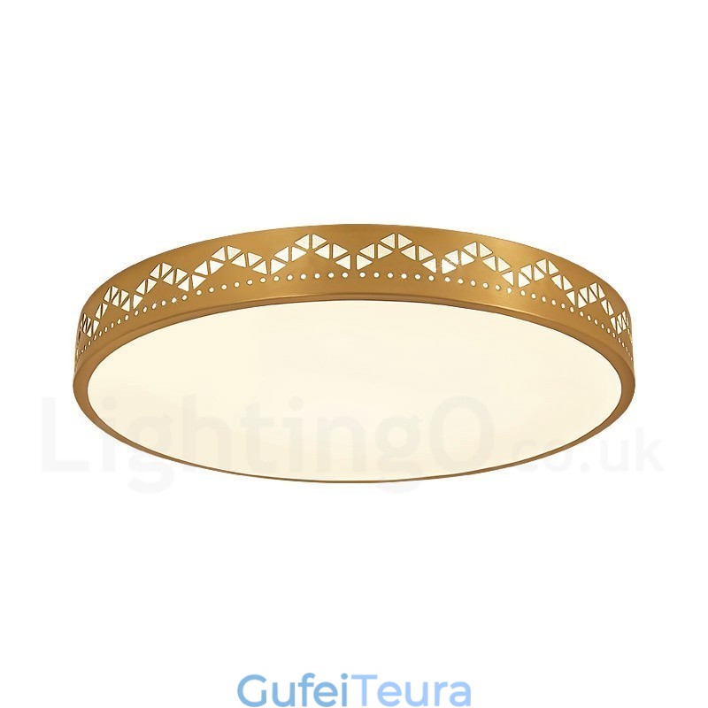 פליז טהור עגול מודרני עכשווי בסגנון נורדי פנס תקרה עם גוון אקרילי