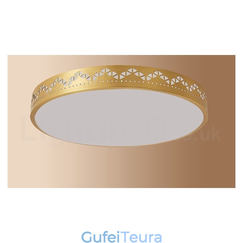 פליז טהור עגול מודרני עכשווי בסגנון נורדי פנס תקרה עם גוון אקרילי