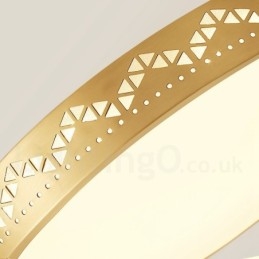 פליז טהור עגול מודרני עכשווי בסגנון נורדי פנס תקרה עם גוון אקרילי