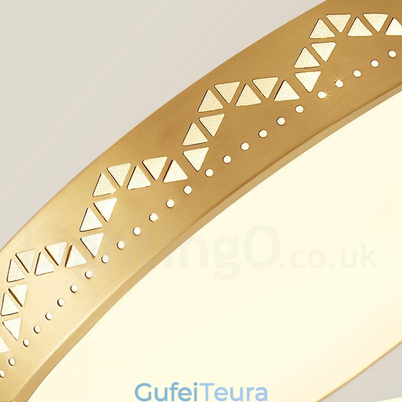 פליז טהור עגול מודרני עכשווי בסגנון נורדי פנס תקרה עם גוון אקרילי