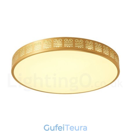 עגול פליז טהור מודרני עכשווי בסגנון נורדי מנורת תקרה עם גוון אקרילי