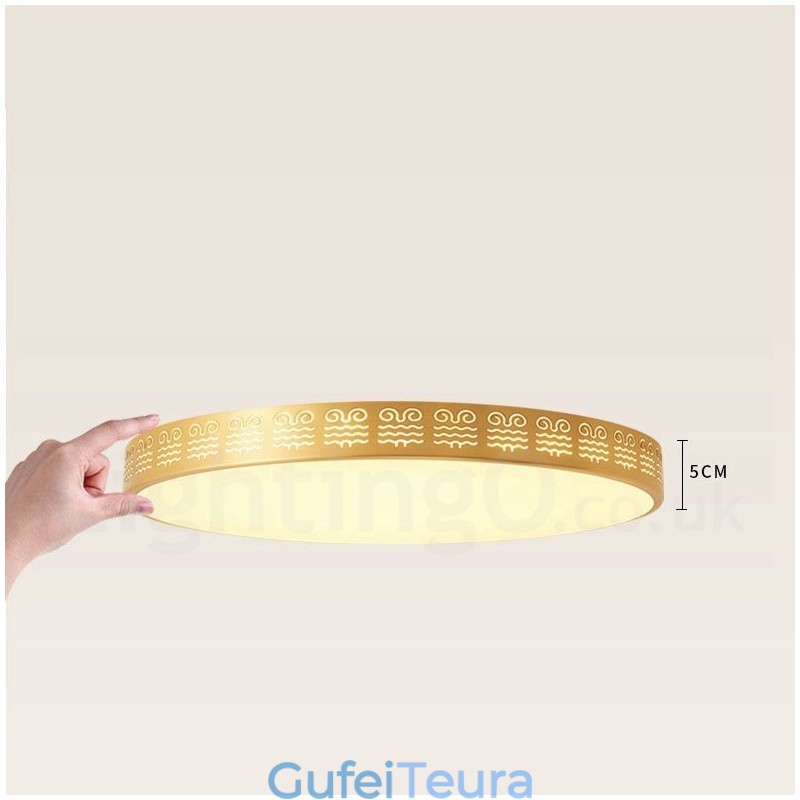 עגול פליז טהור מודרני עכשווי בסגנון נורדי מנורת תקרה עם גוון אקרילי