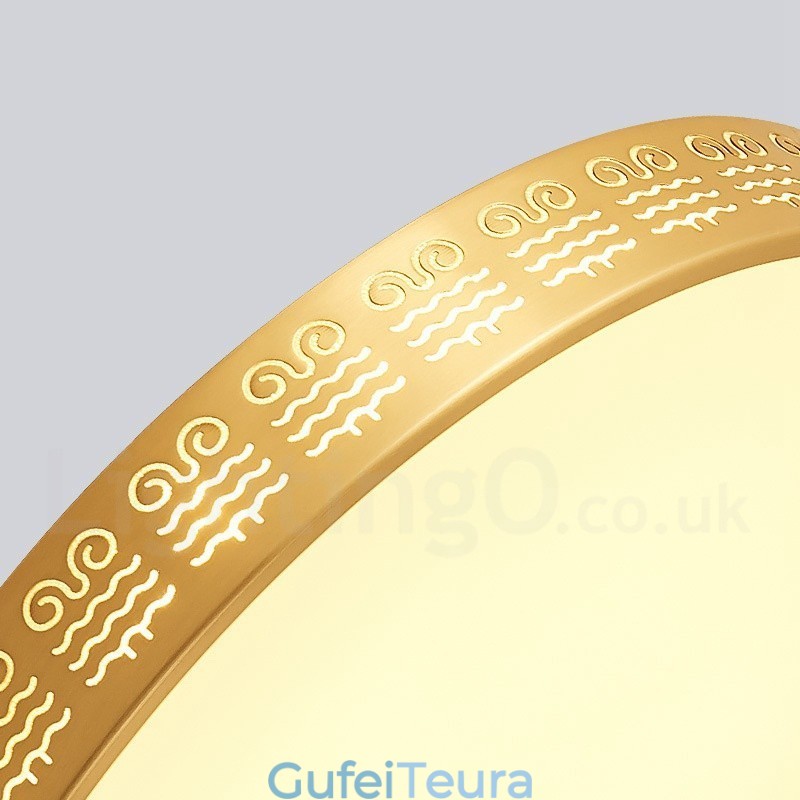 עגול פליז טהור מודרני עכשווי בסגנון נורדי מנורת תקרה עם גוון אקרילי