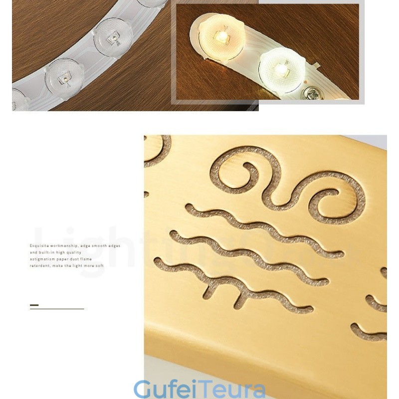 עגול פליז טהור מודרני עכשווי בסגנון נורדי מנורת תקרה עם גוון אקרילי