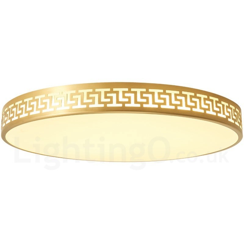 עגול פליז טהור מודרני עכשווי בסגנון נורדי מנורת תקרה עם גוון אקרילי