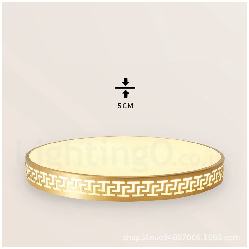 עגול פליז טהור מודרני עכשווי בסגנון נורדי מנורת תקרה עם גוון אקרילי