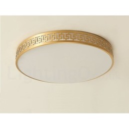 עגול פליז טהור מודרני עכשווי בסגנון נורדי מנורת תקרה עם גוון אקרילי