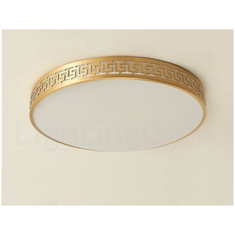 עגול פליז טהור מודרני עכשווי בסגנון נורדי מנורת תקרה עם גוון אקרילי