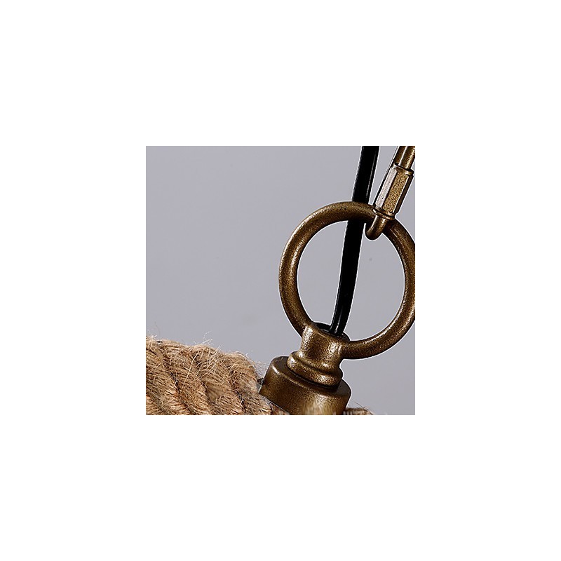 רטרו 1 מנורה נברשת חבל קנבוס רטרו בסגנון כפרי