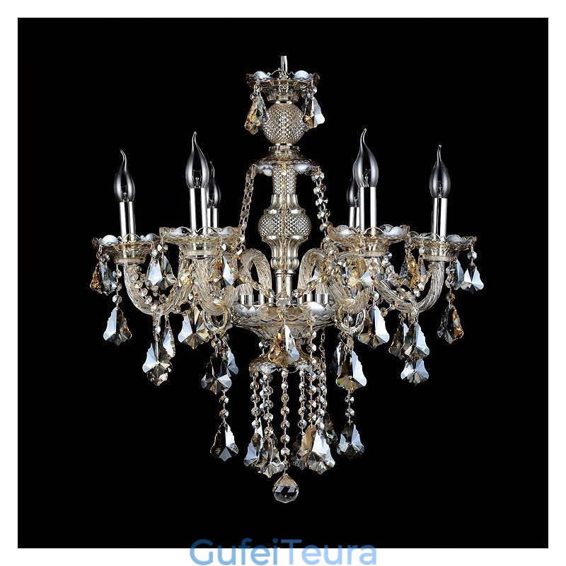 6 אורות רטרו קוניאק צבע K9 קריסטל מודרני נברשת