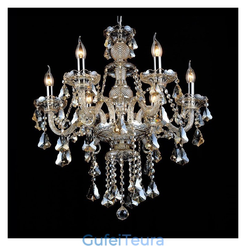 6 אורות רטרו קוניאק צבע K9 קריסטל מודרני נברשת