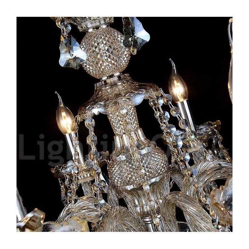 12 אורות רטרו קוניאק צבע K9 קריסטל מודרני נברשת