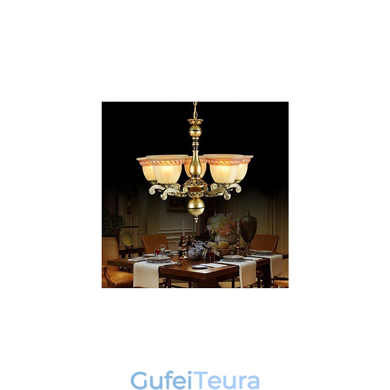 נברשת חמש אורות ברונזה אירופאי רטרו קלאסי