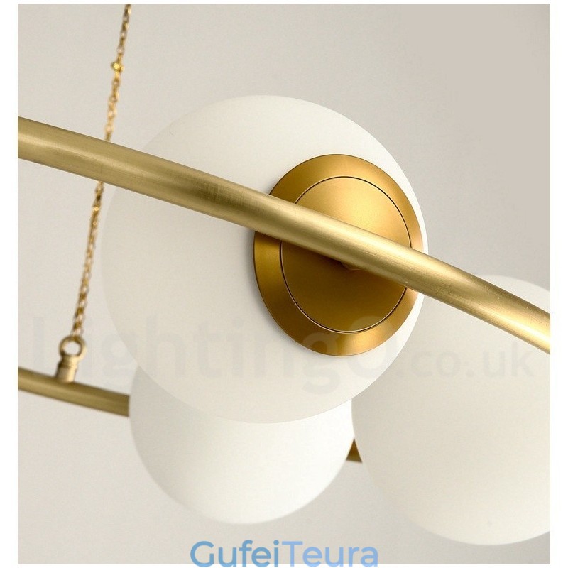 לודג' כפרי בסגנון שעועית פליז טהור נברשת עגולה עם גוונים לבנים