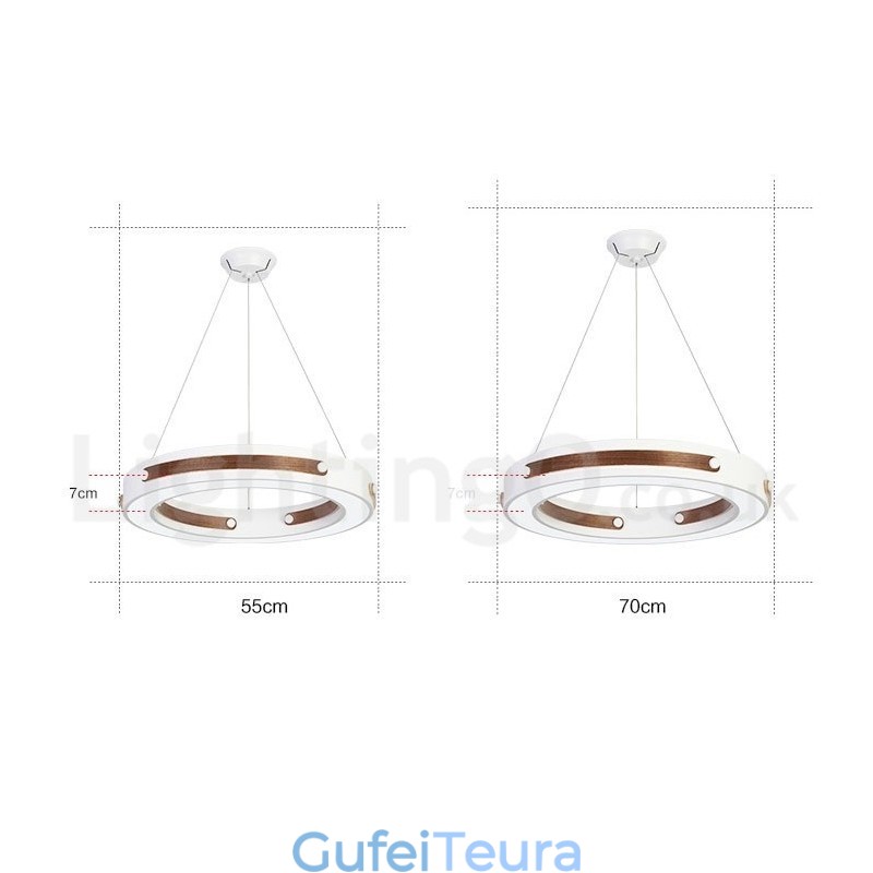 טבעת רב צבעי עץ תליון מודרני עכשווי עם גוון אקרילי