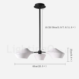 נברשת רטרו לינארית 3 אור עם גוונים אקריליים במוסך בחוץ