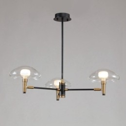 נברשת 3 אור מיני סטייל Uplight בגימור צבוע אלקטרו עם גווני זכוכית