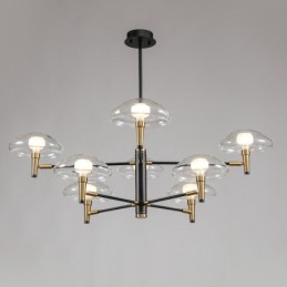 8 נברשת בגימור צבוע Light Uplight בגימור אלקטרו עם גווני זכוכית