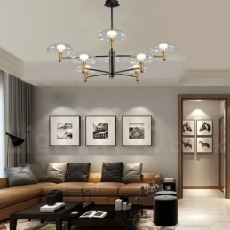 8 נברשת בגימור צבוע Light Uplight בגימור אלקטרו עם גווני זכוכית