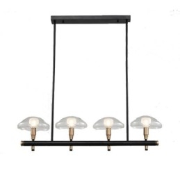 4 נברשת בגימור צבוע אלקטרו ליניארי בהיר עם גוונים מזכוכית