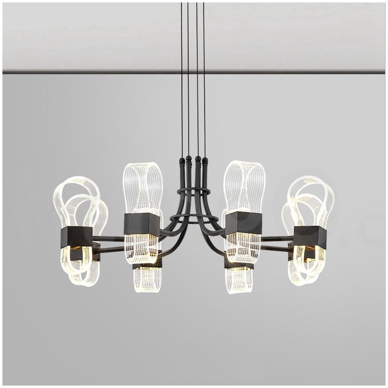 נברשת עיצוב 8 Light Nordic Post Modern 2021 עם גווני אקריליק