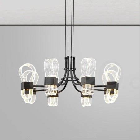 נברשת עיצוב 8 Light Nordic Post Modern 2021 עם גווני אקריליק נברשת עיצוב 8 Light Nordic Post Modern 2021 עם גווני אקריליק
