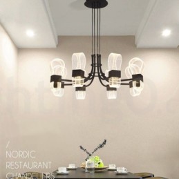 נברשת עיצוב 8 Light Nordic Post Modern 2021 עם גווני אקריליק