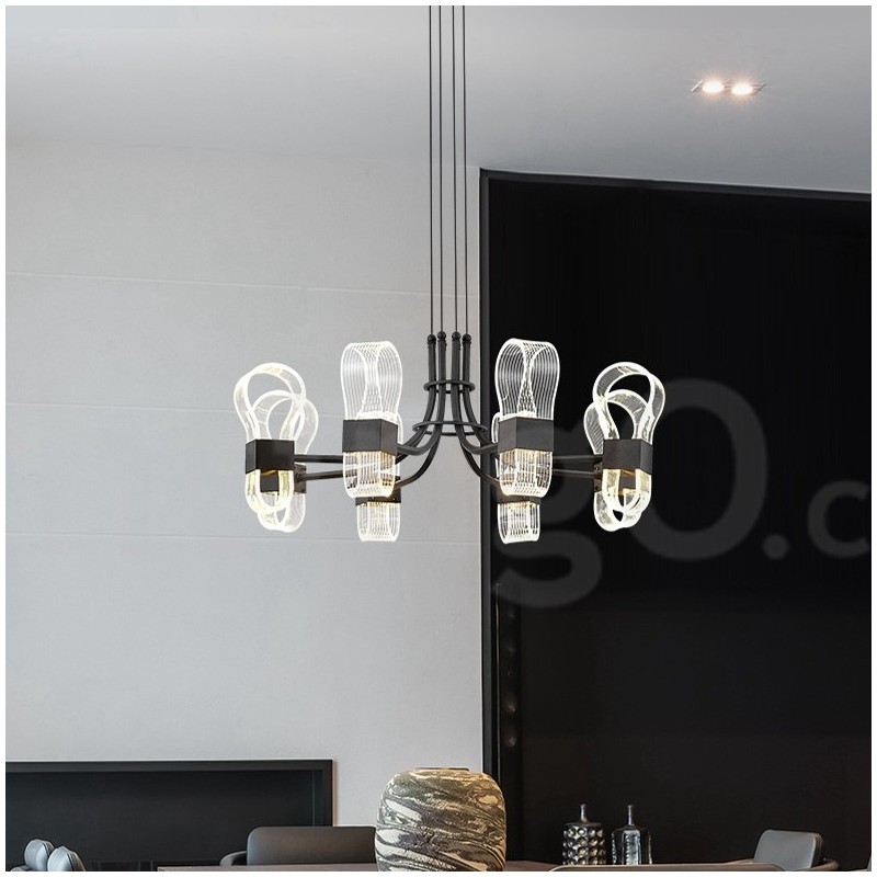נברשת עיצוב 8 Light Nordic Post Modern 2021 עם גווני אקריליק