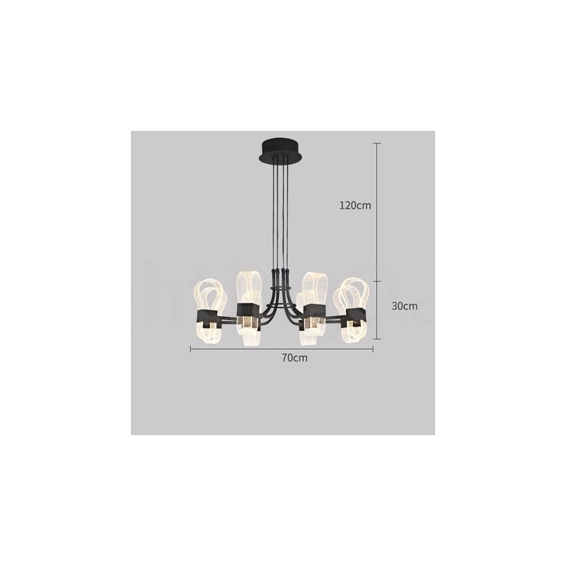 נברשת עיצוב 8 Light Nordic Post Modern 2021 עם גווני אקריליק