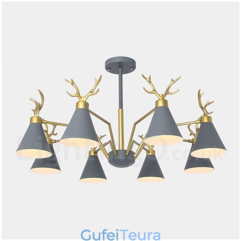 8 Light Nordic Macaron Modern Antlers Chandelier