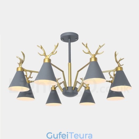 8 Light Nordic Macaron Modern Antlers Chandelier