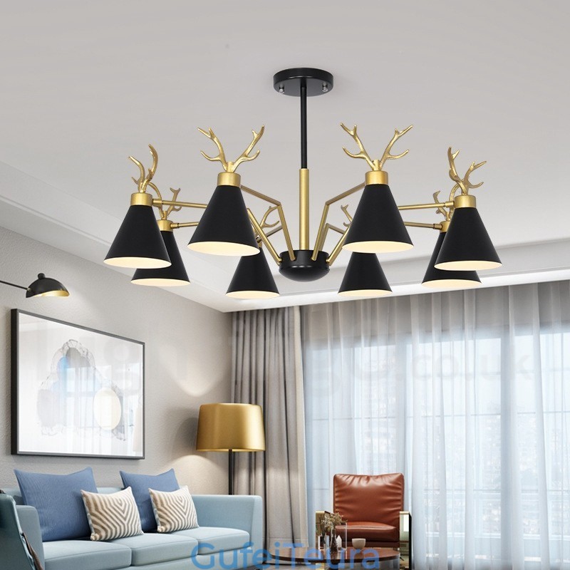 8 Light Nordic Macaron Modern Antlers Chandelier