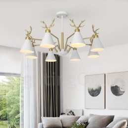 8 Light Nordic Macaron Modern Antlers Chandelier