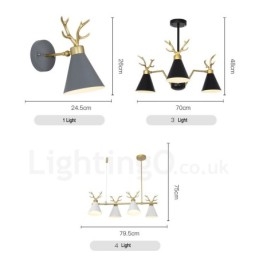 8 Light Nordic Macaron Modern Antlers Chandelier