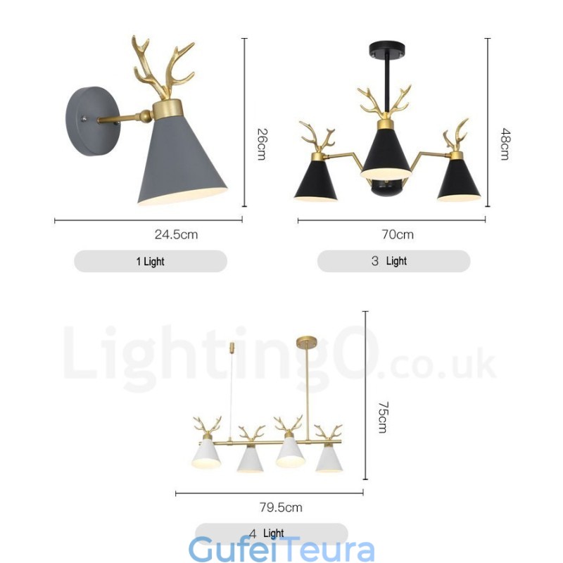 8 Light Nordic Macaron Modern Antlers Chandelier