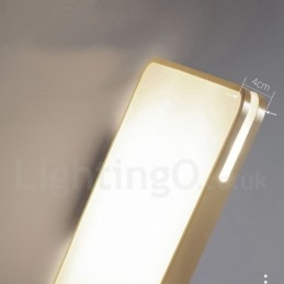 מלבן דק במיוחד מודרני עכשווי בסגנון נורדי מנורת תקרת פליז עם גוון אקרילי גם יכול לשמש כאור קיר