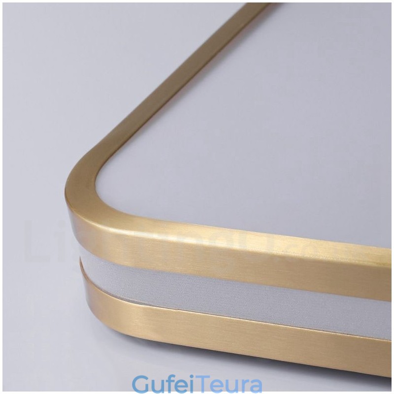 מלבן דק במיוחד מודרני עכשווי בסגנון נורדי מנורת תקרת פליז עם גוון אקרילי גם יכול לשמש כאור קיר