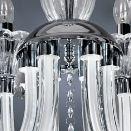 נברשת קריסטל אלגנטית עם 6 נורות בנורה