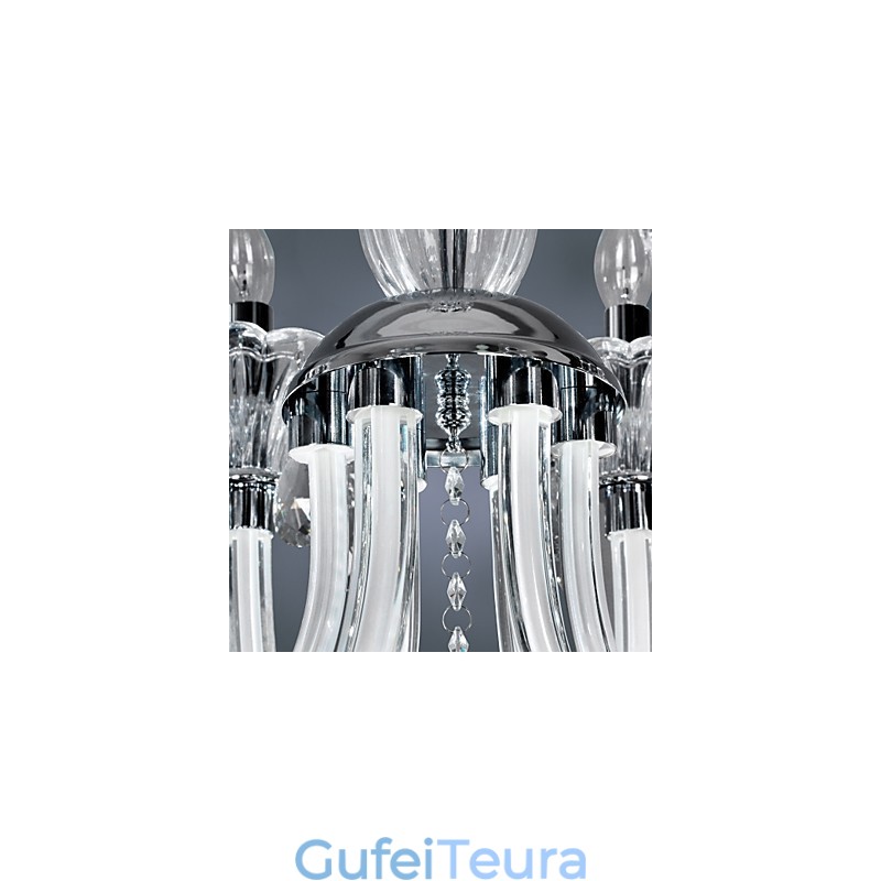 נברשת קריסטל אלגנטית עם 6 נורות בנורה