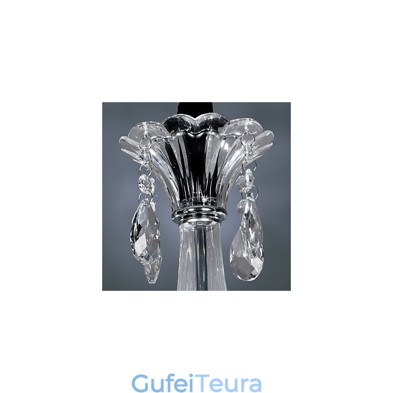 נברשת קריסטל אלגנטית עם 6 נורות בנורה