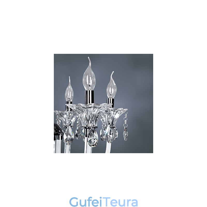 נברשת קריסטל אלגנטית עם 6 נורות בנורה