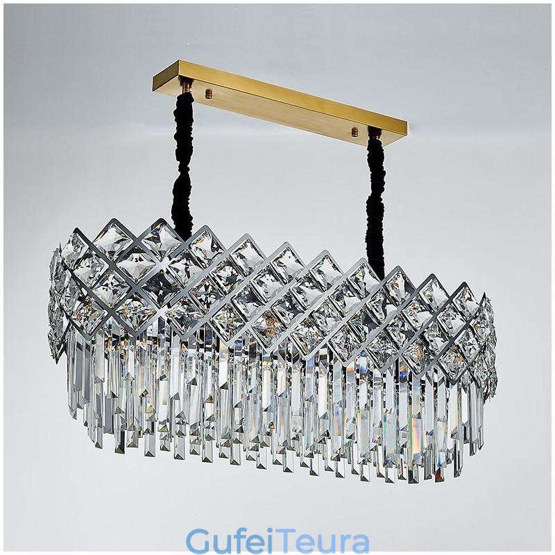 נברשת תליון קריסטל פוסטמודרנית פוסט-מודרנית מכסף עגול K9