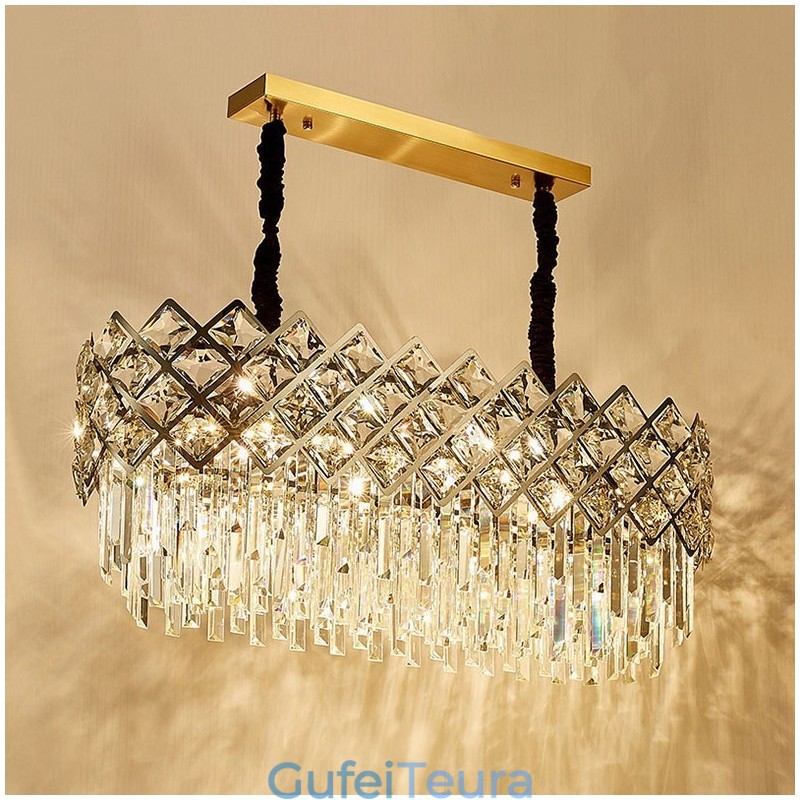 נברשת תליון קריסטל פוסטמודרנית פוסט-מודרנית מכסף עגול K9